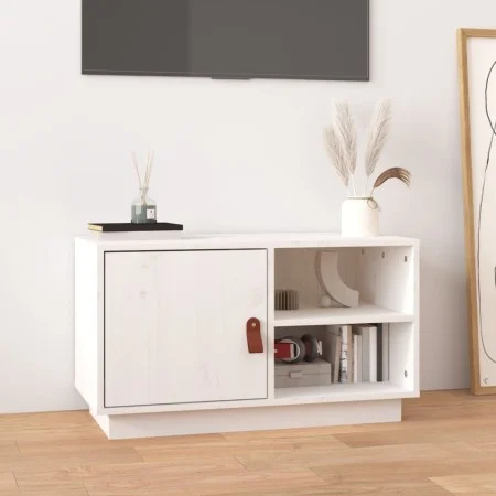 Massiver TV-Schrank aus weißem Kiefernholz, 70 x 34 x 40 cm von vidaXL, TV-Möbel - Ref: Foro24-818236, Preis: 65,00 €, Rabatt: %