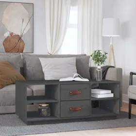 Mesa de centro de madera maciza de pino gris 100x50x41 cm de vidaXL, Mesas de centro - Ref: Foro24-818272, Precio: 126,46 €, ...