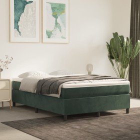 Cama box spring con colchón terciopelo verde oscuro 140x200 cm en Camas y somieres | Comprar online en Foro24