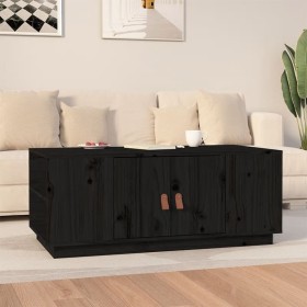 Mesa de centro de madera maciza de pino negro 100x50x41 cm