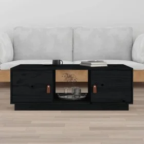 Mesa de centro de madera maciza de pino negro 100x50x35 cm de vidaXL, Mesas de centro - Ref: Foro24-818269, Precio: 89,90 €, ...