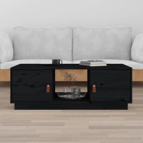 Mesa de centro de madera maciza de pino negro 100x50x35 cm