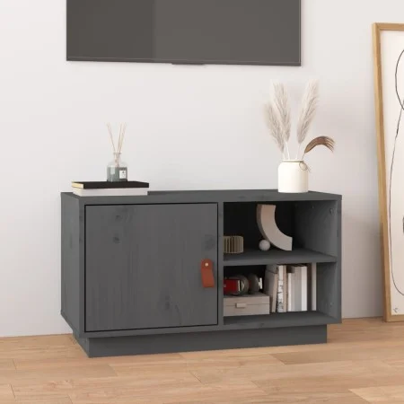 Gray pine solid wood TV cabinet 70x34x40 cm by vidaXL, TV Furniture - Ref: Foro24-818237, Price: 65,13 €, Discount: %