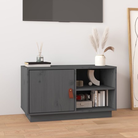 TV-Schrank aus massivem Kiefernholz, grau, 70 x 34 x 40 cm von vidaXL, TV-Möbel - Ref: Foro24-818237, Preis: 65,98 €, Rabatt: %