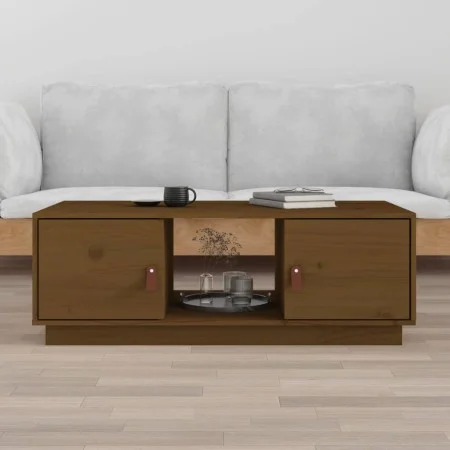 Solid honey brown pine wood coffee table 100x50x35 cm by vidaXL, Coffee table - Ref: Foro24-818268, Price: 72,45 €, Discount: %