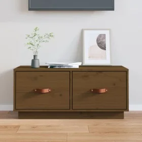 TV-Schrank aus massivem Kiefernholz, honigbraun, 80 x 34 x 35 cm von vidaXL, TV-Möbel - Ref: Foro24-818243, Preis: 82,95 €, R...