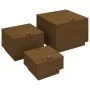 Storage boxes with lid 3 pcs solid honey pine wood by vidaXL, Lockers and storage cabinets - Ref: Foro24-818248, Price: 99,80...