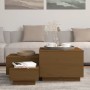 Storage boxes with lid 3 pcs solid honey pine wood by vidaXL, Lockers and storage cabinets - Ref: Foro24-818248, Price: 99,80...