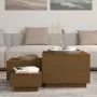 Storage boxes with lid 3 pcs solid honey pine wood by vidaXL, Lockers and storage cabinets - Ref: Foro24-818248, Price: 99,80...