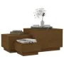 Storage boxes with lid 3 pcs solid honey pine wood by vidaXL, Lockers and storage cabinets - Ref: Foro24-818248, Price: 99,80...
