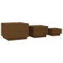 Storage boxes with lid 3 pcs solid honey pine wood by vidaXL, Lockers and storage cabinets - Ref: Foro24-818248, Price: 99,80...