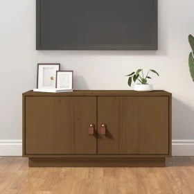 Honey brown solid pine wood TV cabinet 80x34x40 cm by vidaXL, TV Furniture - Ref: Foro24-818233, Price: 69,07 €, Discount: %