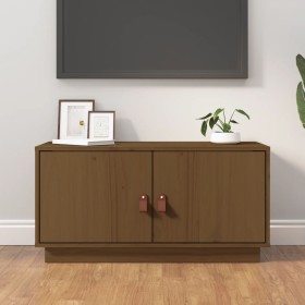 Honigbrauner TV-Schrank aus massivem Kiefernholz, 80 x 34 x 40 cm von vidaXL, TV-Möbel - Ref: Foro24-818233, Preis: 69,97 €, ...