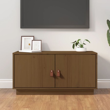 Honigbrauner TV-Schrank aus massivem Kiefernholz, 80 x 34 x 40 cm von vidaXL, TV-Möbel - Ref: Foro24-818233, Preis: 69,97 €, ...
