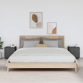 Bedside tables 2 pcs solid gray pine wood 40x34x45 cm by vidaXL, Nightstands - Ref: Foro24-818280, Price: 64,25 €, Discount: %