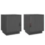 Bedside tables 2 pcs solid gray pine wood 40x34x45 cm by vidaXL, Nightstands - Ref: Foro24-818280, Price: 64,25 €, Discount: %