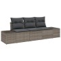Conjunto de sofá de jardín 3 pcs Gris Poliratán