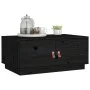 Solid black pine wood coffee table 80x50x35 cm by vidaXL, Coffee table - Ref: Foro24-818254, Price: 67,65 €, Discount: %