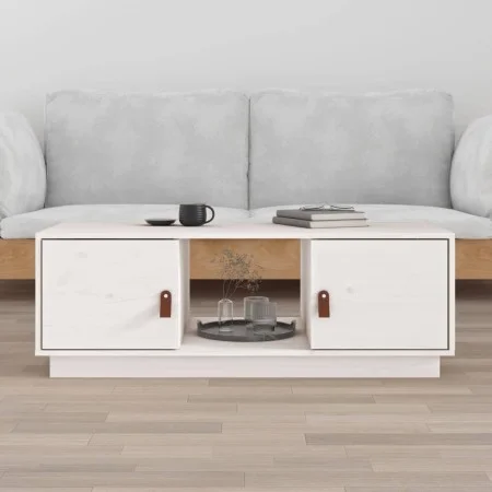 Solid white pine wood coffee table 100x50x35 cm by vidaXL, Coffee table - Ref: Foro24-818266, Price: 76,35 €, Discount: %