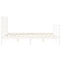Weißer Massivholzbettrahmen mit Kopfteil 140x190 cm von vidaXL, Betten und Lattenroste - Ref: Foro24-3193902, Preis: 131,06 €...
