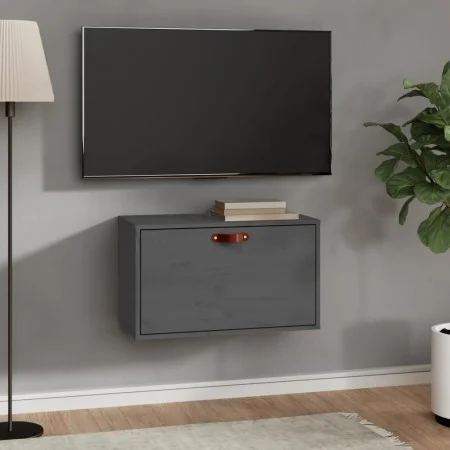 Gray solid pine wood wall cabinet 60x30x35 cm by vidaXL, Shelves and shelves - Ref: Foro24-818352, Price: 56,69 €, Discount: %