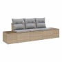 Conjunto de sofá de jardín 3 pcs Beige Poliratán