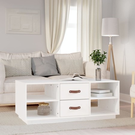 Couchtisch aus massivem weißem Kiefernholz, 100 x 50 x 41 cm von vidaXL, Couchtisch - Ref: Foro24-818271, Preis: 93,92 €, Rab...