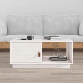 Couchtisch aus massivem weißem Kiefernholz, 80 x 50 x 35,5 cm von vidaXL, Couchtisch - Ref: Foro24-818261, Preis: 60,20 €, Ra...