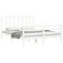 Weißer Massivholzbettrahmen mit Kopfteil 160x200 cm von vidaXL, Betten und Lattenroste - Ref: Foro24-3193802, Preis: 142,11 €...