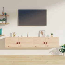 Wall cabinets 2 pcs solid pine wood 80x30x30 cm by vidaXL, Shelves and shelves - Ref: Foro24-818376, Price: 115,94 €, Discoun...