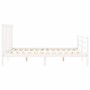 White solid wood bed frame with headboard 160x200 cm by vidaXL, Beds and slatted bases - Ref: Foro24-3193802, Price: 142,03 €...