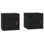 Wandschränke, 2 Stück, massives schwarzes Kiefernholz, 31,5 x 30 x 30 cm von vidaXL, Regale und Regale - Ref: Foro24-818364, ...
