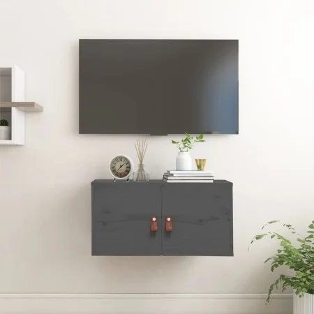 Grauer Wandschrank aus massivem Kiefernholz, 60 x 30 x 30 cm von vidaXL, Regale und Regale - Ref: Foro24-818369, Preis: 54,69...