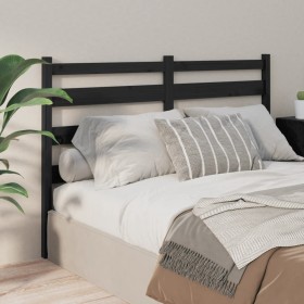 Cabecero de cama madera maciza de pino negro 146x4x100 cm