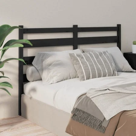 Cabecero de cama madera maciza de pino negro 146x4x100 cm de vidaXL, Cabeceros y pies de cama - Ref: Foro24-818424, Precio: 3...
