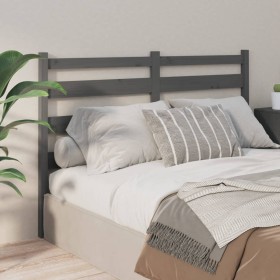 Solid gray pine wood bed headboard 206x4x100 cm by vidaXL, Headboards and footboards - Ref: Foro24-818442, Price: 32,80 €, Di...