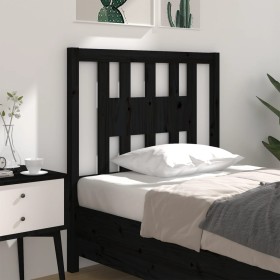 Kopfteil aus massivem schwarzem Kiefernholz, 96 x 4 x 100 cm von vidaXL, Kopf- und Fußteile - Ref: Foro24-818654, Preis: 23,2...