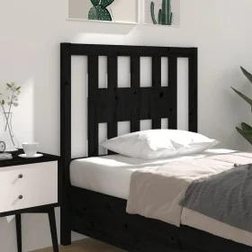 Kopfteil aus massivem schwarzem Kiefernholz, 96 x 4 x 100 cm von vidaXL, Kopf- und Fußteile - Ref: Foro24-818654, Preis: 23,2...