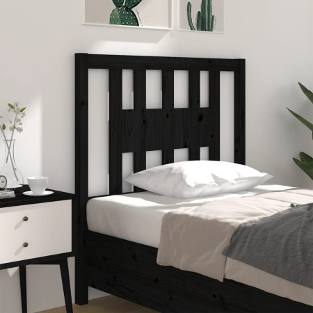 Kopfteil aus massivem schwarzem Kiefernholz, 96 x 4 x 100 cm von vidaXL, Kopf- und Fußteile - Ref: Foro24-818654, Preis: 23,2...