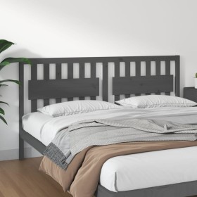 Solid gray pine wood bed headboard 185.5x4x100 cm by vidaXL, Headboards and footboards - Ref: Foro24-818587, Price: 63,20 €, ...