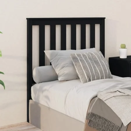 Solid black pine wood bed headboard 96x6x101 cm by vidaXL, Headboards and footboards - Ref: Foro24-818504, Price: 28,60 €, Di...