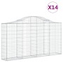 Cestas gaviones 14 uds forma de arco hierro 200x30x100/120 cm