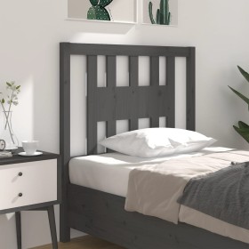 Kopfteil aus massivem grauem Kiefernholz, 81 x 4 x 100 cm von vidaXL, Kopf- und Fußteile - Ref: Foro24-818647, Preis: 23,23 €...