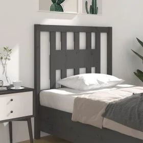 Kopfteil aus massivem grauem Kiefernholz, 81 x 4 x 100 cm von vidaXL, Kopf- und Fußteile - Ref: Foro24-818647, Preis: 23,23 €...