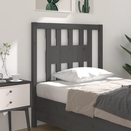 Kopfteil aus massivem grauem Kiefernholz, 81 x 4 x 100 cm von vidaXL, Kopf- und Fußteile - Ref: Foro24-818647, Preis: 23,23 €...