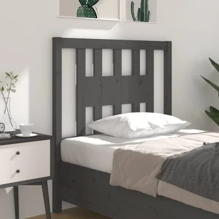 Kopfteil aus massivem grauem Kiefernholz, 81 x 4 x 100 cm von vidaXL, Kopf- und Fußteile - Ref: Foro24-818647, Preis: 23,23 €...