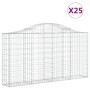Cestas gaviones 25 uds forma de arco hierro 200x30x100/120 cm