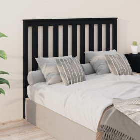 Solid black pine wood bed headboard 146x6x101 cm by vidaXL, Headboards and footboards - Ref: Foro24-818524, Price: 47,48 €, D...