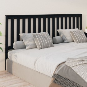 Solid black pine wood bed headboard 206x6x101 cm by vidaXL, Headboards and footboards - Ref: Foro24-818544, Price: 41,01 €, D...