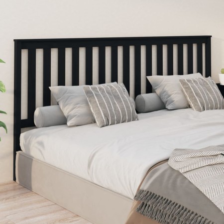 Solid black pine wood bed headboard 206x6x101 cm by vidaXL, Headboards and footboards - Ref: Foro24-818544, Price: 41,01 €, D...
